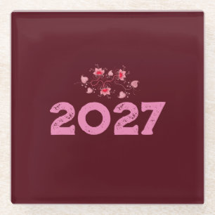 POSAVASOS DE VIDRIO REGALO DE AMOR 2027 PARA MAMÁ, PAPÁ, HERMANA, HIJO