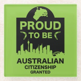 Posavasos De Vidrio Regalo de ciudadanía australiana