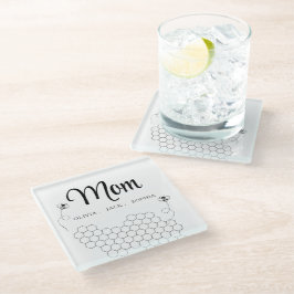 Posavasos De Vidrio Regalo de Día de la Madre personalizado de niños n