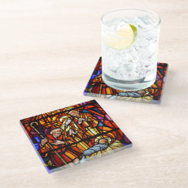 Posavasos De Vidrio Regalo de la Natividad de los navidades