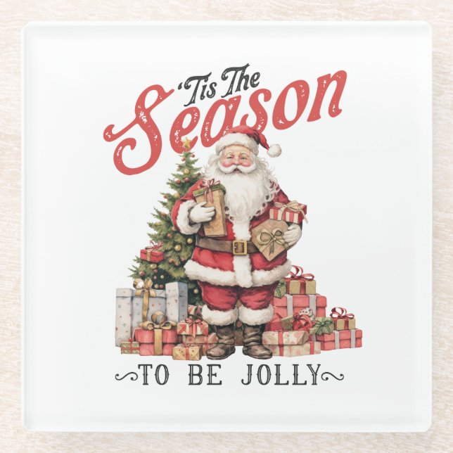 Posavasos De Vidrio Regalo de Navidad Esta Temporada (Anverso)