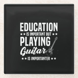 Posavasos De Vidrio Regalo de Navidad Jugar La Guitarra Es Important