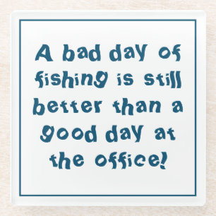 Posavasos De Vidrio Regalo de pescador con cotización de pesca