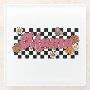 Posavasos De Vidrio Regalo del Día de la Madre   Flower Mama