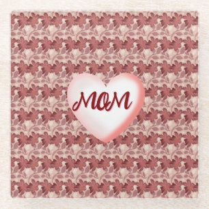 Posavasos De Vidrio Regalo floral personalizado y hecho a medida para 