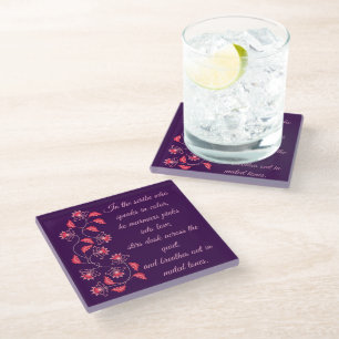 POSAVASOS DE VIDRIO REGALO PARA MAMÁ, HERMANA, HIJA, AMIGA, NOVIA