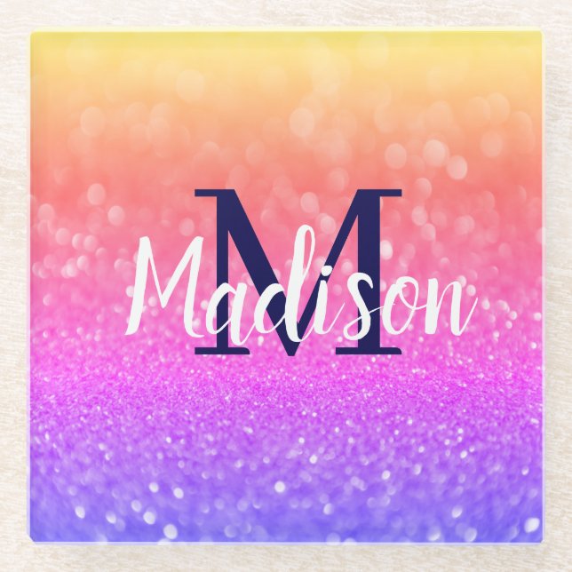 Posavasos De Vidrio Regalo personalizado para dama de honor, Boda, esp (Anverso)