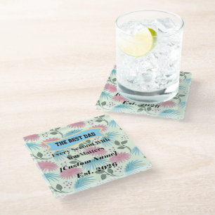 Posavasos De Vidrio Regalo Personalizado para Papá Regalo del Día del