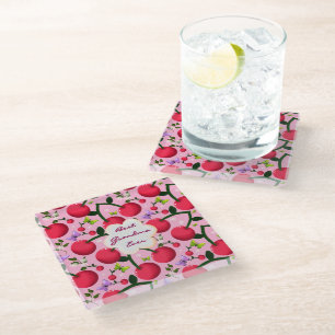 Posavasos De Vidrio Regalo personalizado y hecho a medida de mariposa