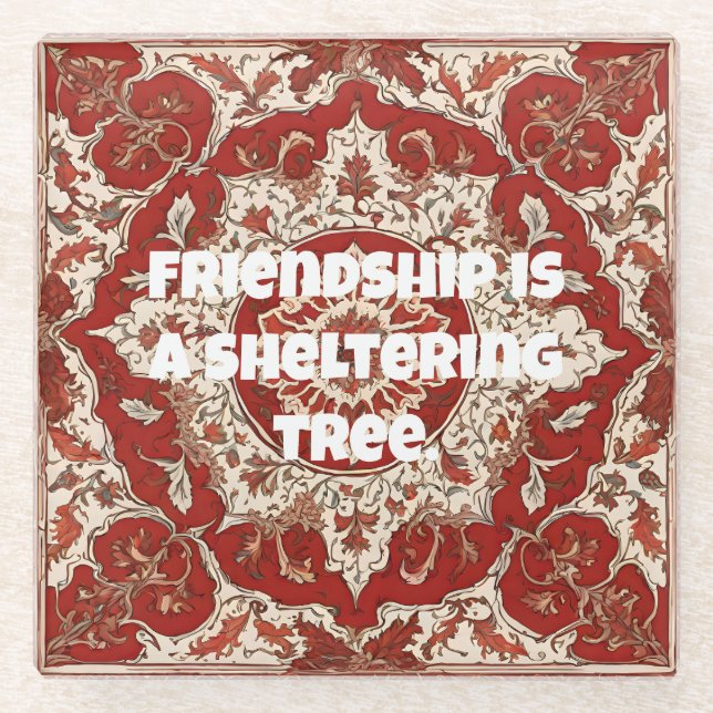 Posavasos De Vidrio Regalos de aniversario de personalizado para amigo (Anverso)