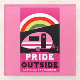 Posavasos De Vidrio Regalos de camping gay LGBTQ