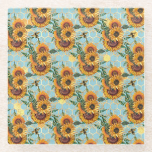 Posavasos De Vidrio Regalos de girasol   Brillante Como Girasol