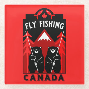 Posavasos De Vidrio Regalos de pesca con mosca en Canadá