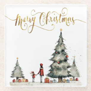 Posavasos De Vidrio Regalos navideños debajo del árbol