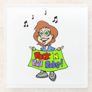 POSAVASOS DE VIDRIO REGLAS DE ROCK 'N ROLL