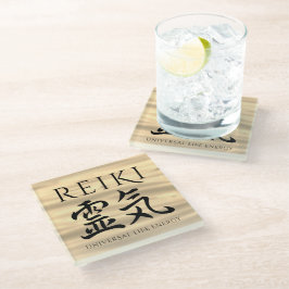 Posavasos De Vidrio Reiki 霊気 Caligrafía Japonesa Energía Vital