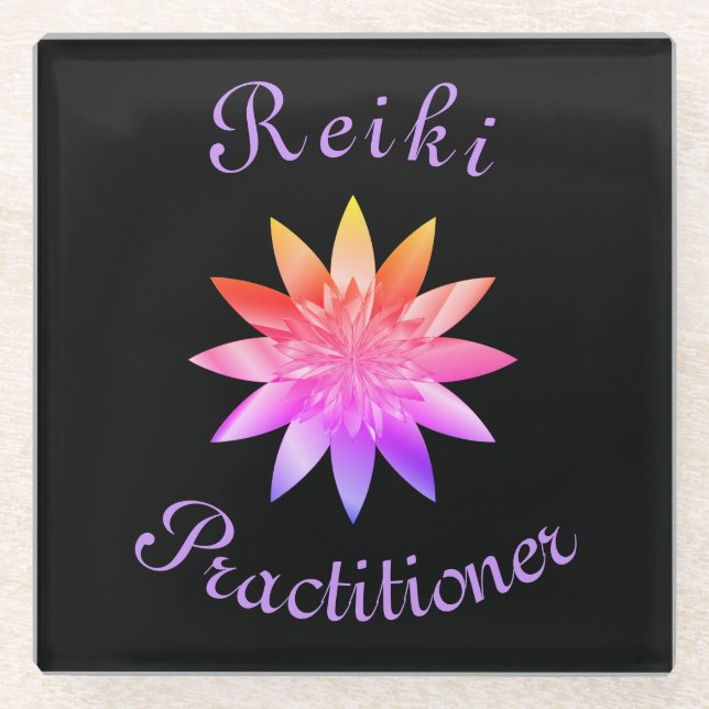 Posavasos De Vidrio Reiki Practiderer (Anverso)