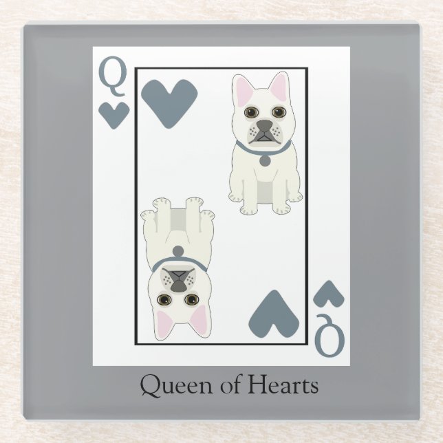 Posavasos De Vidrio Reina de Corazones (Anverso)