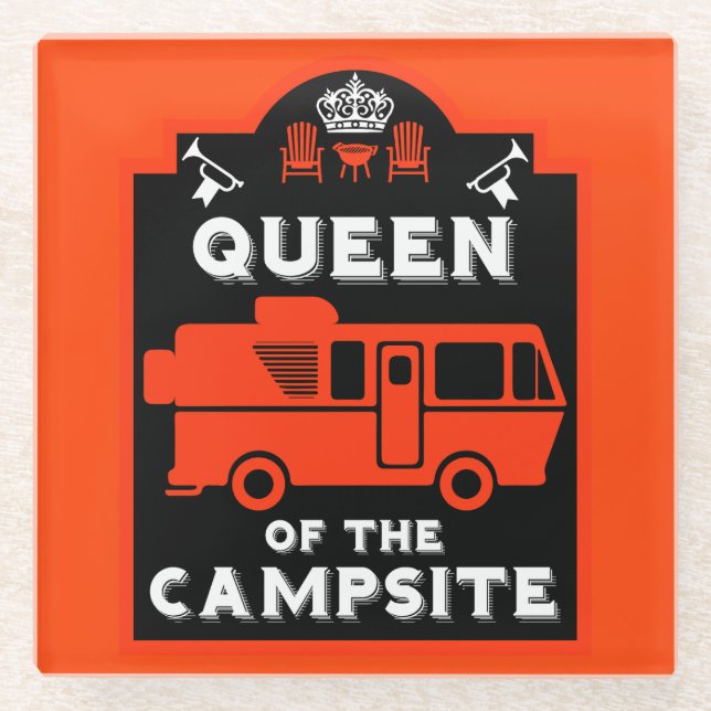 Posavasos De Vidrio Reina Del Campamento (Anverso)