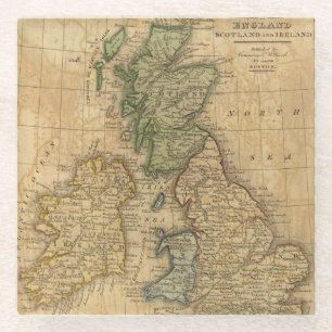 Posavasos De Vidrio Reino Unido de Inglaterra, de Escocia y de Irlanda
