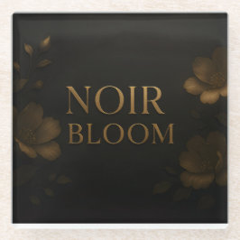 Posavasos De Vidrio Reloj de Afirmación Noir Bloom | Mente Negra Elega