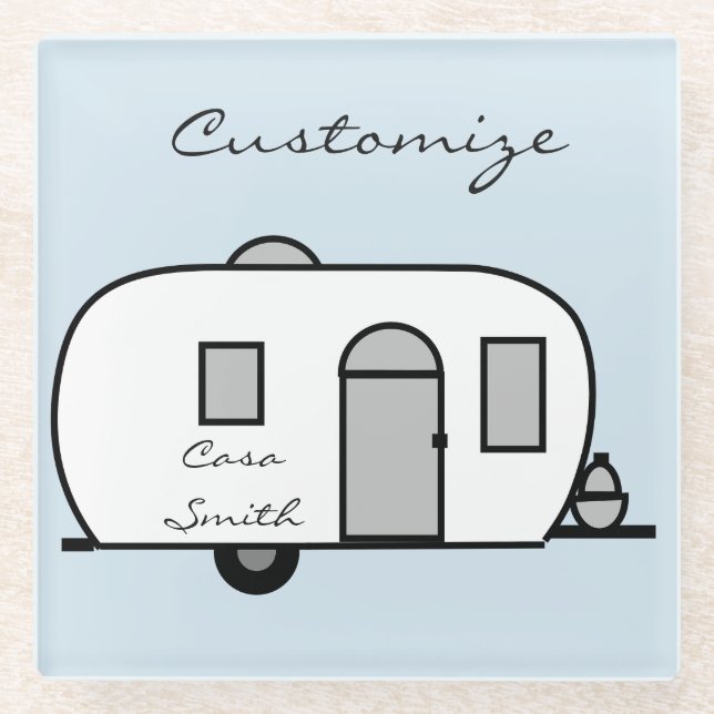 Posavasos De Vidrio Remolque de viaje redondeado Thunder_Cove (Anverso)