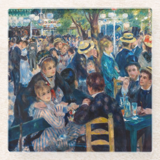 Posavasos De Vidrio Renoir - Danza en Le Moulin de la Galette (Anverso)
