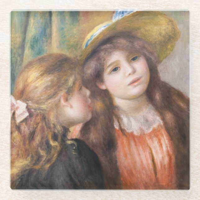 Posavasos De Vidrio Renoir - Retrato de dos niñas pequeñas (Anverso)
