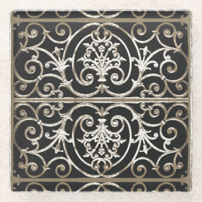 Posavasos De Vidrio Resaltar hierro (Anverso)