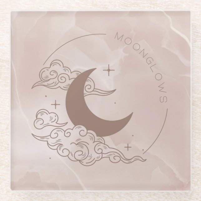 Posavasos De Vidrio Resplandores lunares (Anverso)