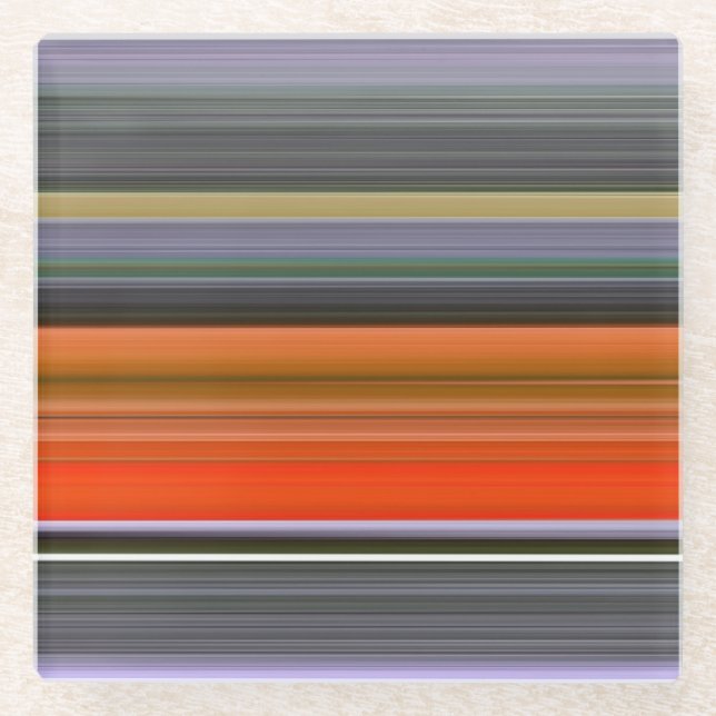 Posavasos De Vidrio Resumen #1: Naranja y gris (Anverso)