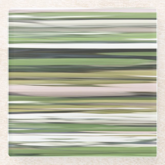 Posavasos De Vidrio Resumen #2: Desenfoque verde oliva (Anverso)