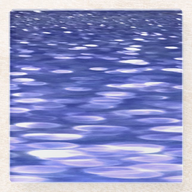 Posavasos De Vidrio Resumen #3: Brillo azul (Anverso)