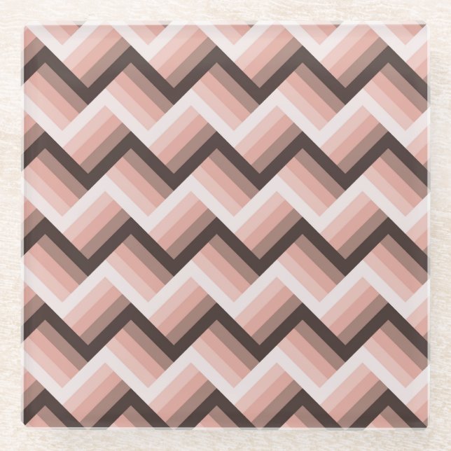 Posavasos De Vidrio Resumen de banda 3D moderna sin problemas (Anverso)