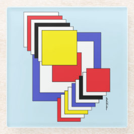 Posavasos De Vidrio Resumen de cuadrados