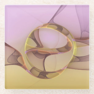 Posavasos De Vidrio Resumen de movimientos Arte Fractal de Oro rosa Mo