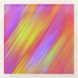 Posavasos De Vidrio Resumen de Neon Brillante Rojo Rosa Amarillo