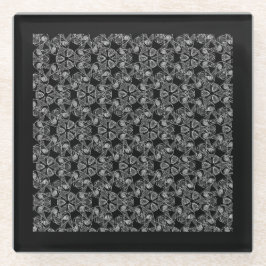 Posavasos De Vidrio Resumen en blanco y negro
