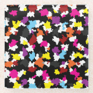 Posavasos De Vidrio Resumen irregular de color negro