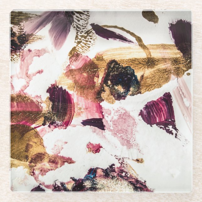 Posavasos De Vidrio Resumen Oro paraliza arte creativo (Anverso)