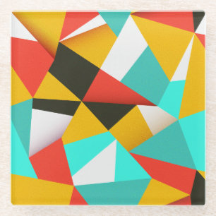 Posavasos De Vidrio Resumen retro: mezcla colorida.