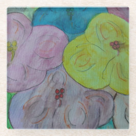 Posavasos De Vidrio Resumen Verano Floral Glass Coaster