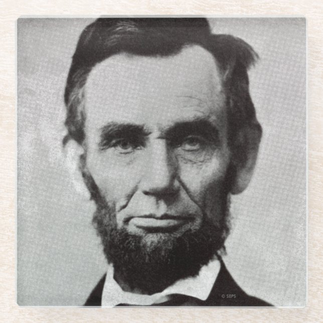 Posavasos De Vidrio Retrato de Abe Lincoln 2 (Anverso)