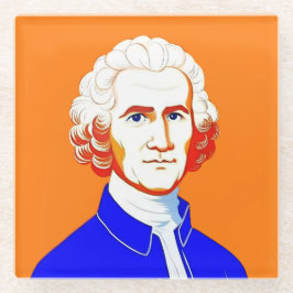 Posavasos De Vidrio Retrato de Jean-Jacques Rousseau - Ilustracion