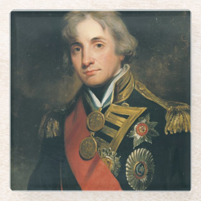 Posavasos De Vidrio Retrato de Nelson (Anverso)