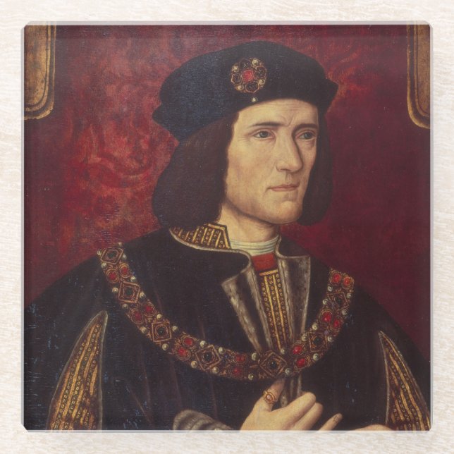 Posavasos De Vidrio Retrato de rey Richard III (Anverso)