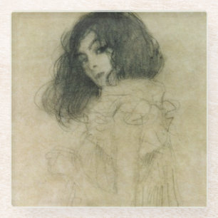 Posavasos De Vidrio Retrato de una mujer joven, 1896-97