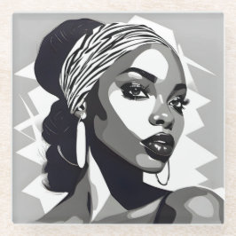 Posavasos De Vidrio Retrato de una mujer negra