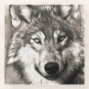 Posavasos De Vidrio Retrato de Wolf