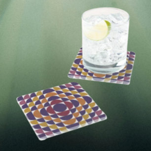 Posavasos De Vidrio Retro Circle Coaster   Moderna a mediados del sigl